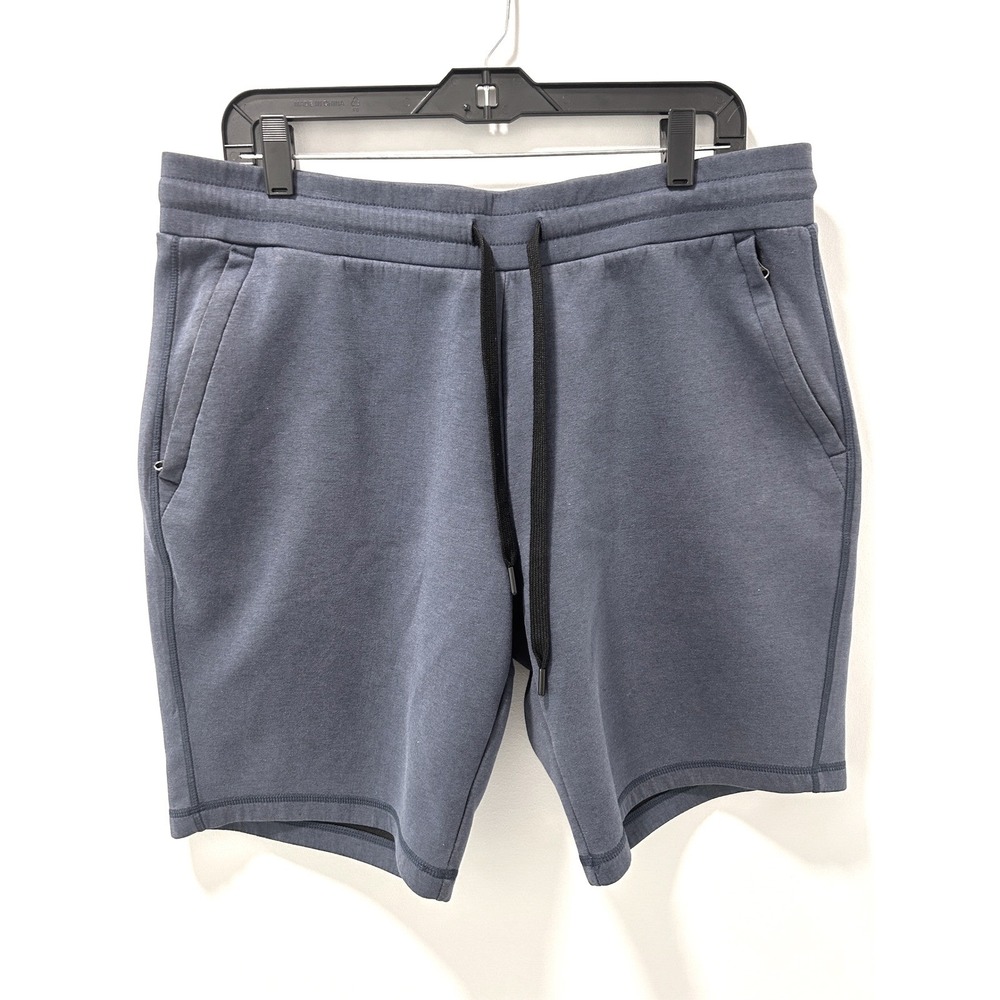 32 Degrees Cool NWOT Mens Blue Heather Lounge Shorts Zipper Pockets Size Large